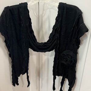Elegant Black Women's Sweater with Floral Detail